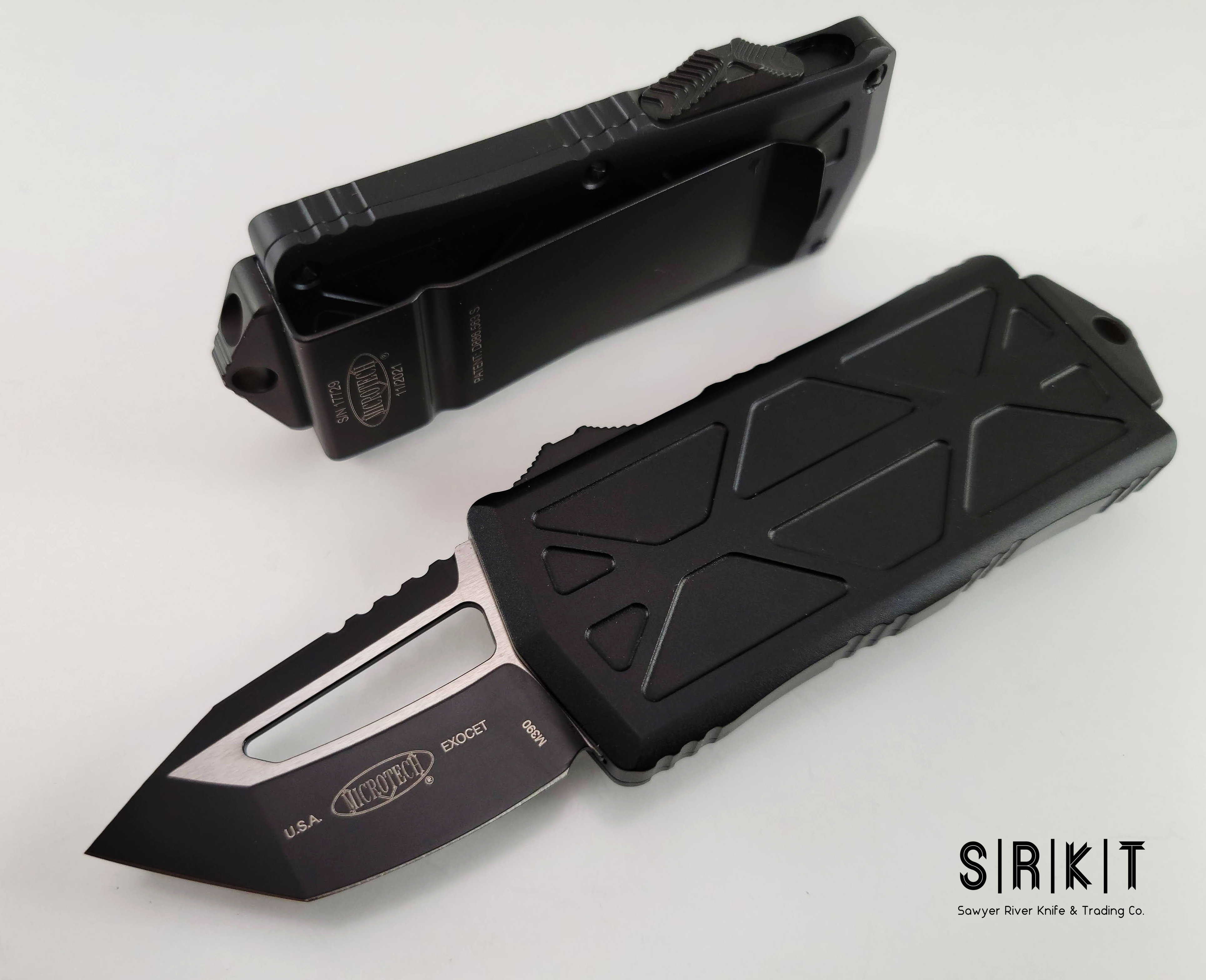 Microtech Exocet OTF 158-1T @ SRKT CA Legal Tactical Black Tanto