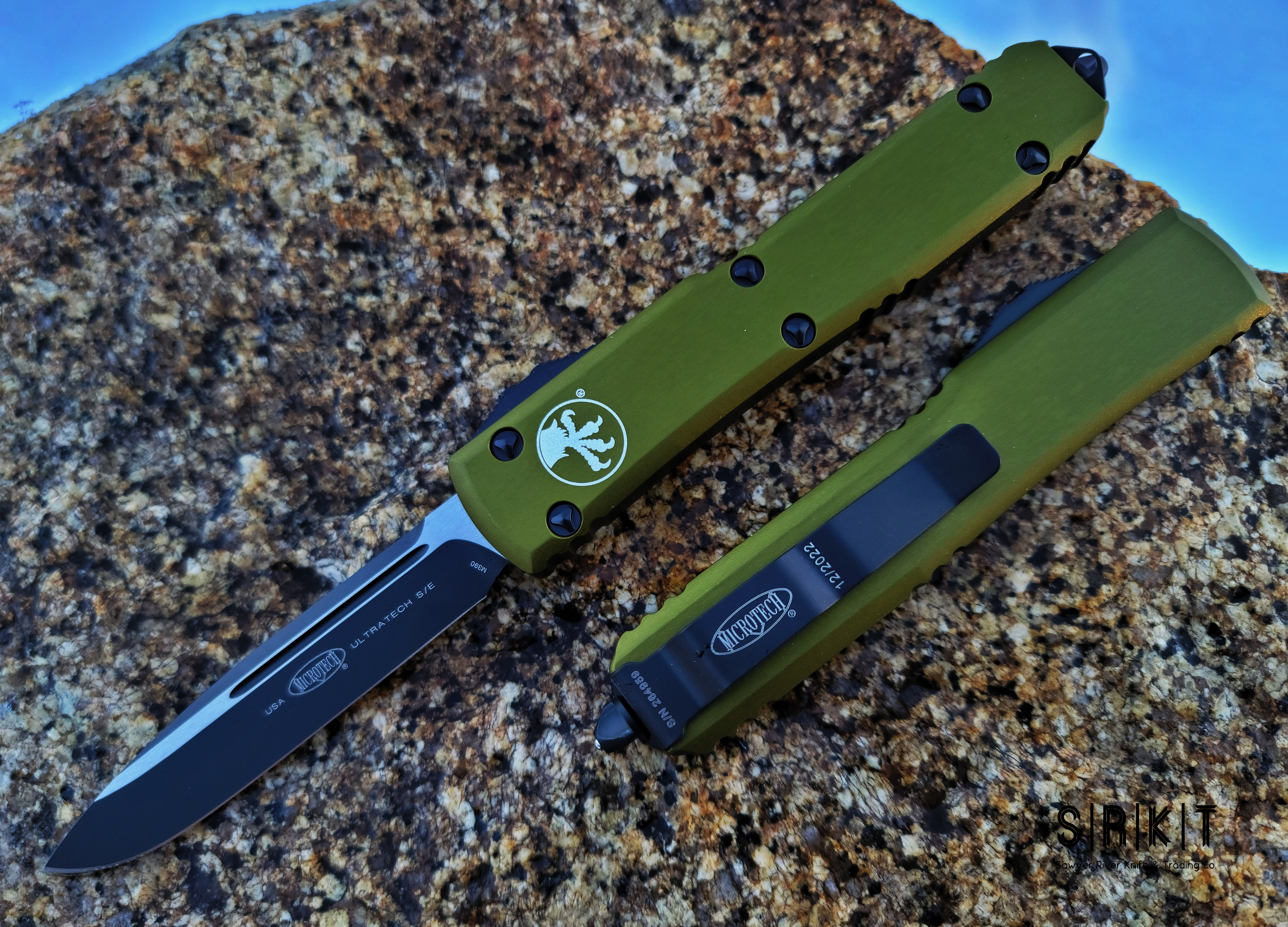 Microtech Ultratech S/E OTF Auto Olive Drab Tactical 121-1OD