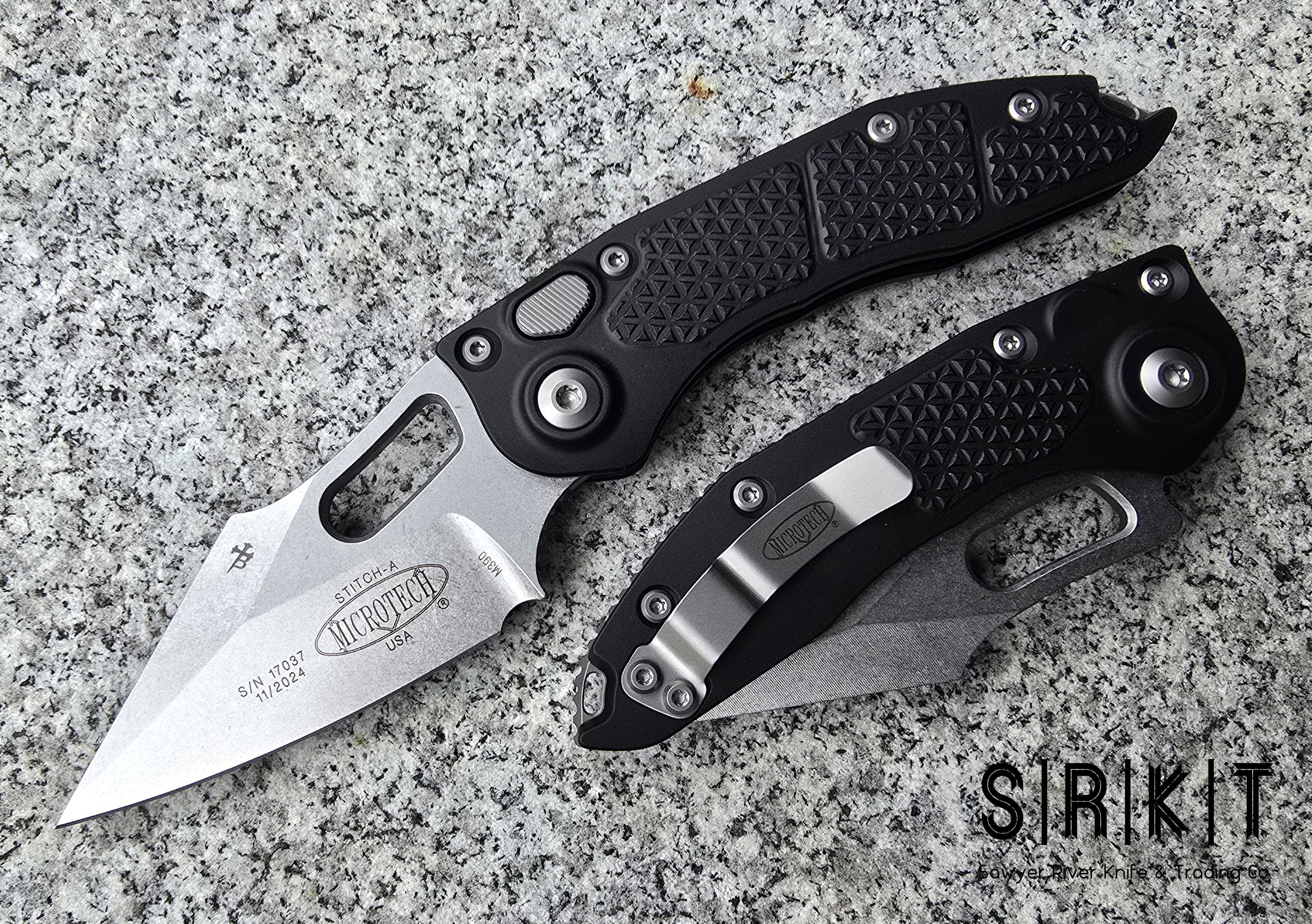 Microtech Stitch Auto 169-10 @ SRKT Stonewash Bohler M390