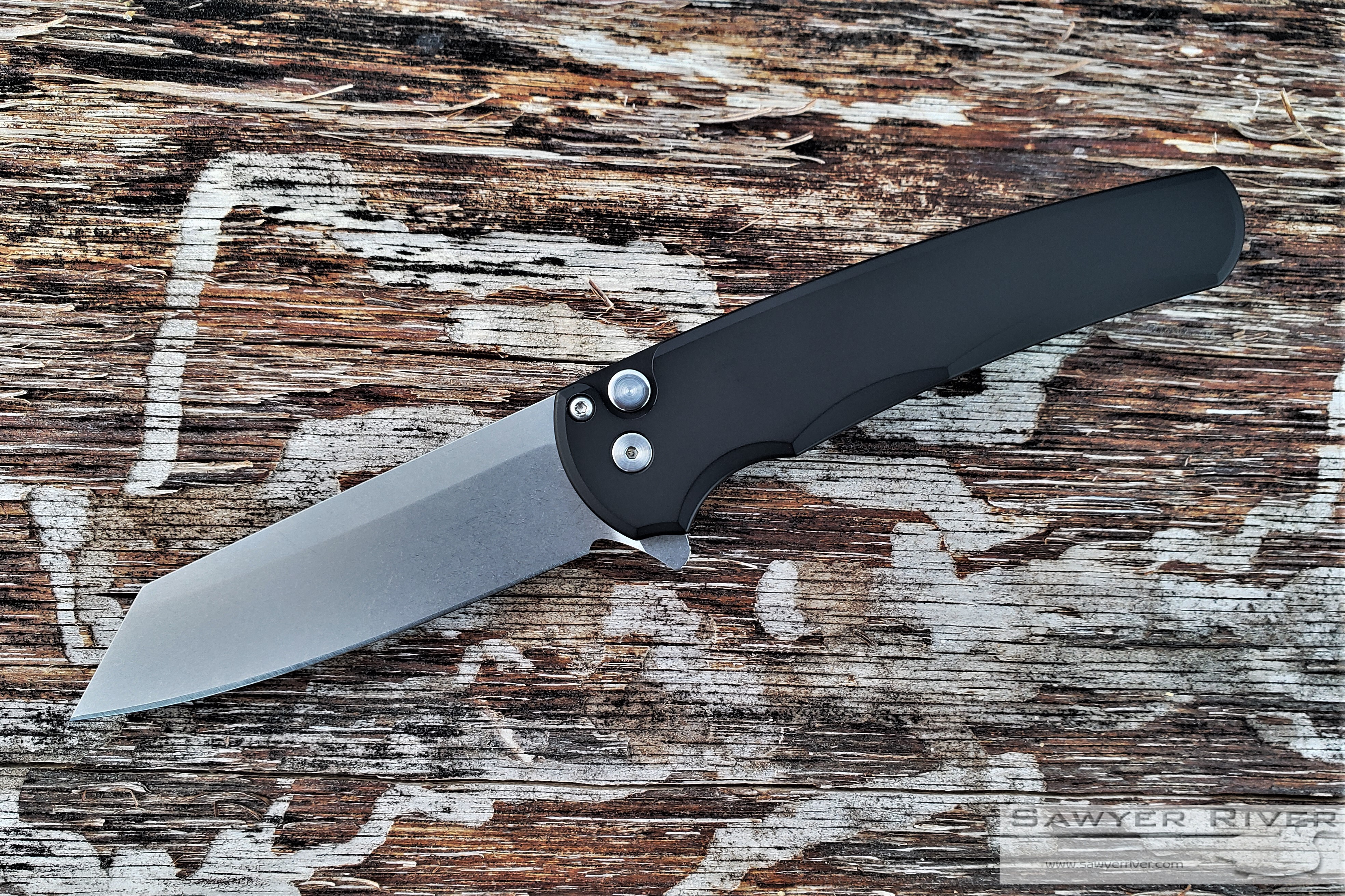 Pro-Tech Knives Malibu Flipper Stonewash Reverse Tanto 5201
