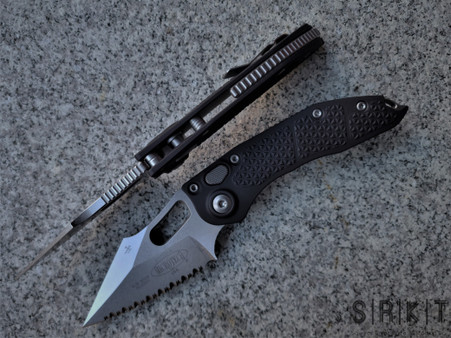 Microtech Stitch Auto Fully Serrated 169-12 @ SRKT Stonewash