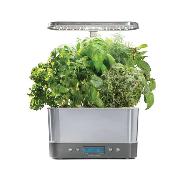 AeroGarden - Harvest Elite Indoor Garden Hydroponic System - Platinum - 810705138874