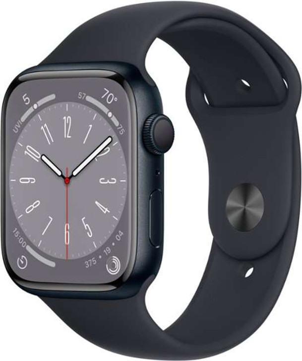 Apple Watch Series 8 (GPS) 45mm Midnight Case - S/M Midnight Sport Band W8G:45UJ3MD-S Apple