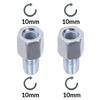 M10 SILVER MIRROR EXTENSION ADAPTERS 10mm MOTORCYCLE CLOCKWISE THREADED SCOOTER