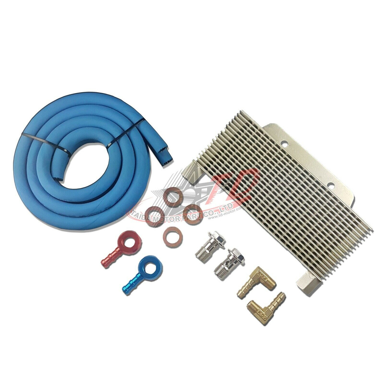 TAIDA PERFORMANCE GY6 OIL COOLER SET RADIATOR, HOSE AND FITTINGS ONLY