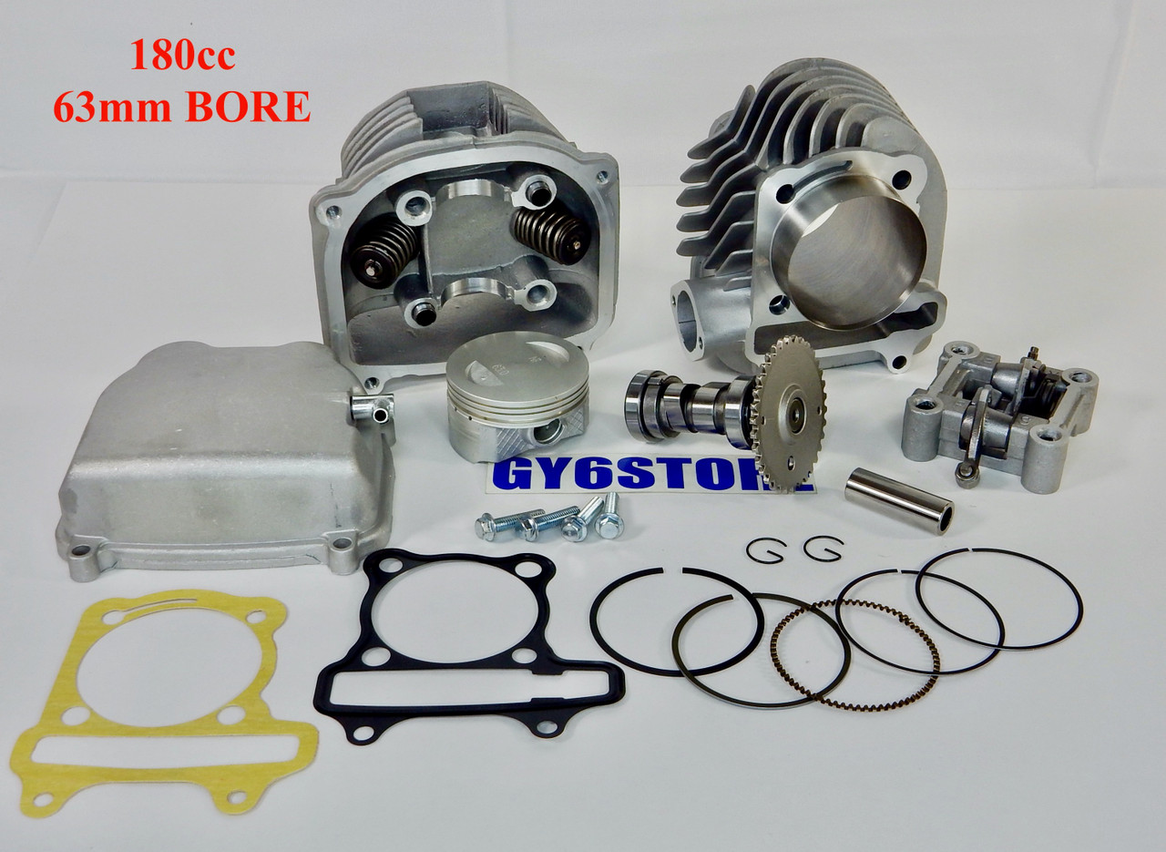 180cc 63mm *54mm SPACING* BIG BORE KIT FOR SCOOTER ATV UTV WITH 150cc GY6 MOTORS