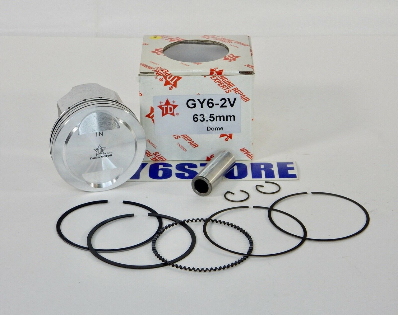 TAIDA PISTON & RINGS SET FOR GY6 63.5mm BORE (183cc) - GY6RACING