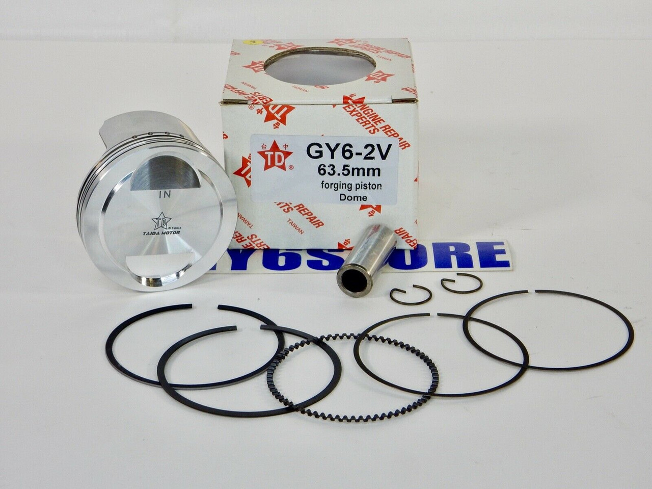 TAIDA PERFORMANCE DOME FORGED PISTON & RINGS SET FOR GY6 63.5mm BORE (183cc)