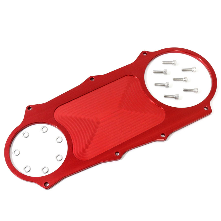 TRS CNC ALUMINUM RUCKUS ZOOMER CVT COVER *RED MILLED* - GY6RACING