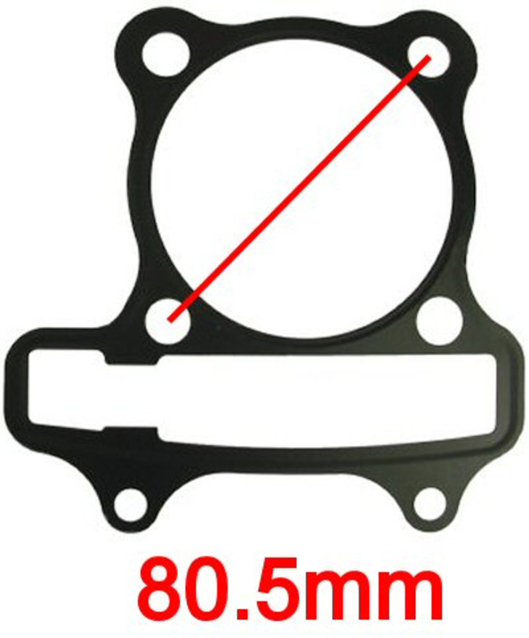 232cc (67mm BORE) CYLINDER GASKET SET GY6 B-BLOCK 80.5mm DIAGONAL *57mm SPACING*