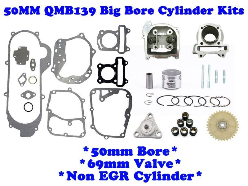100cc BIG BORE KIT FOR CHINESE SCOOTER NON EGR *69mm VALVES* 139QMB - Foto 7