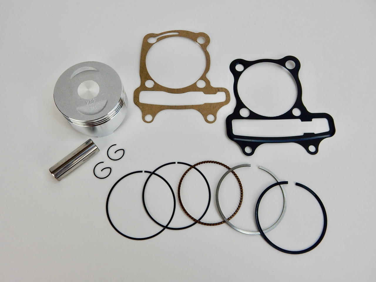 GY6 63mm (180cc BORE) KBF CAST PISTON & RINGS SET WITH GASKET