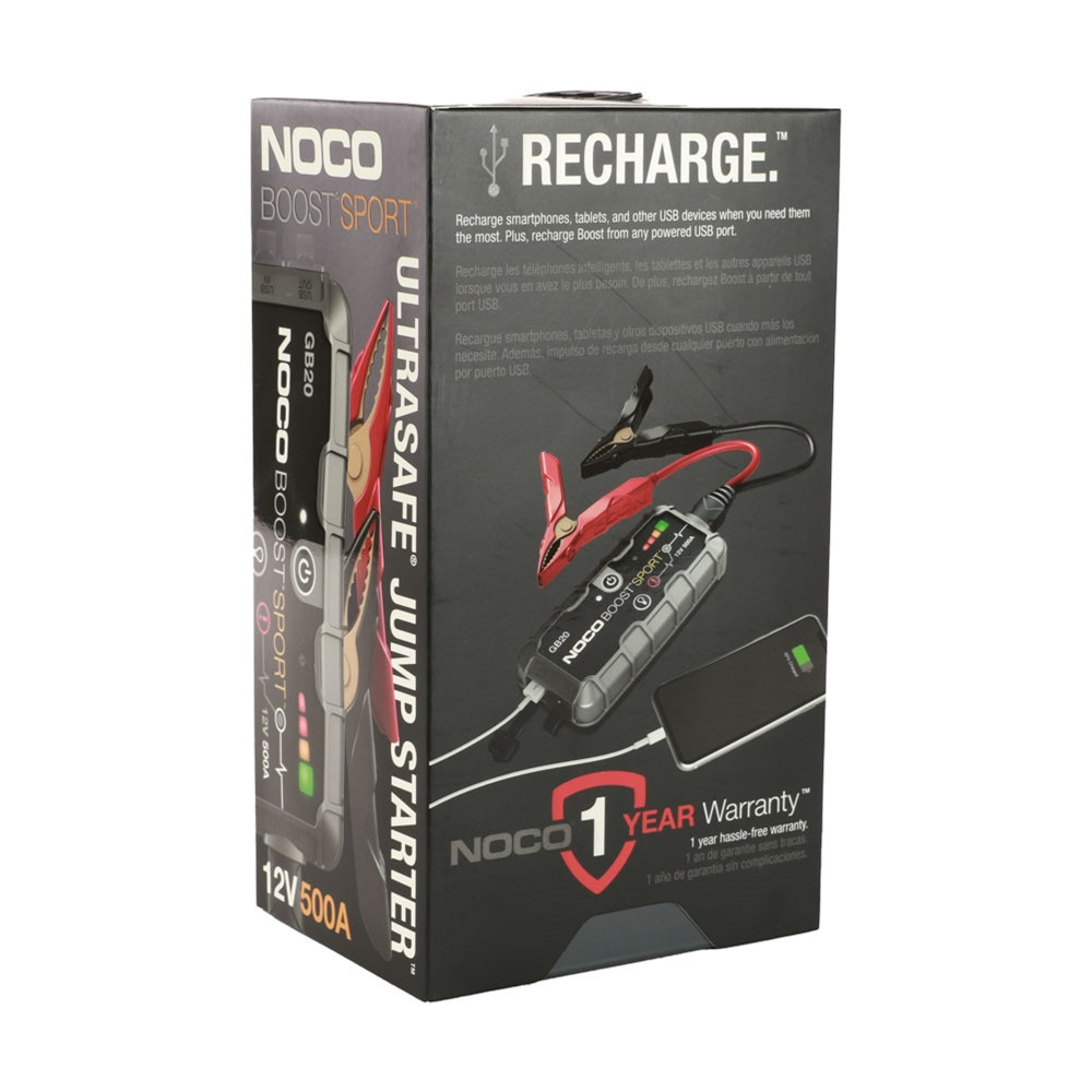 NOCO LITHIUM JUMP STARTER 500 AMP 12V 24Wh GB20 - GY6RACING