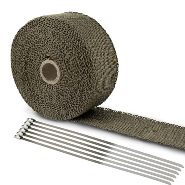 2 INCH X 25 FEET TITANIUM EXHAUST HEAT WRAP ROLL FOR MOTORCYCLE SCOOTER BIKE ECT