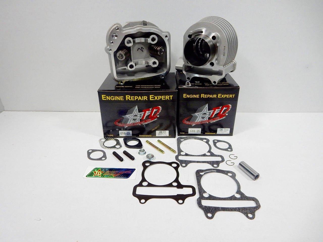 TAIDA 155cc 58.5mm BIG BORE KIT (OD 60.4) HIGH PERFORMANCE FOR GY6 (54mm SPACING)