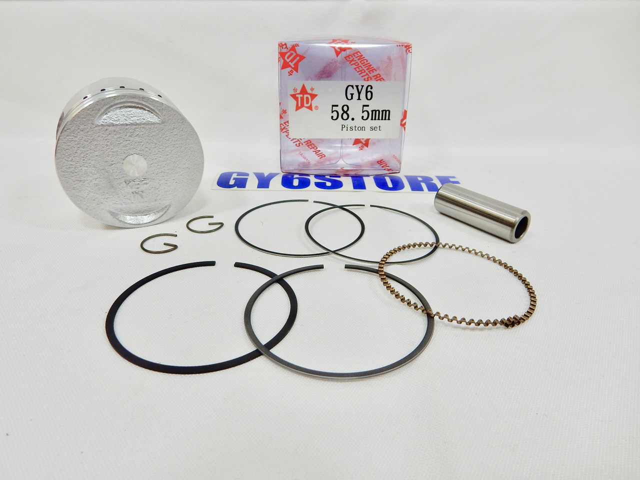 TAIDA PERFORMANCE CAST PISTON & RINGS SET FOR GY6 58.5mm BORE (155cc) 