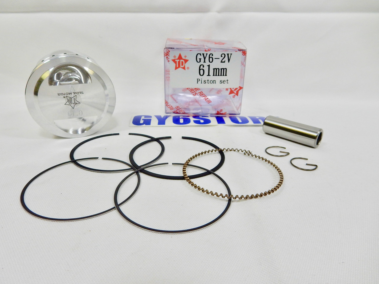 TAIDA PERFORMANCE DOME HIGH COMPRESSION PISTON & RINGS SET FOR GY6 61mm BORE (172cc) 