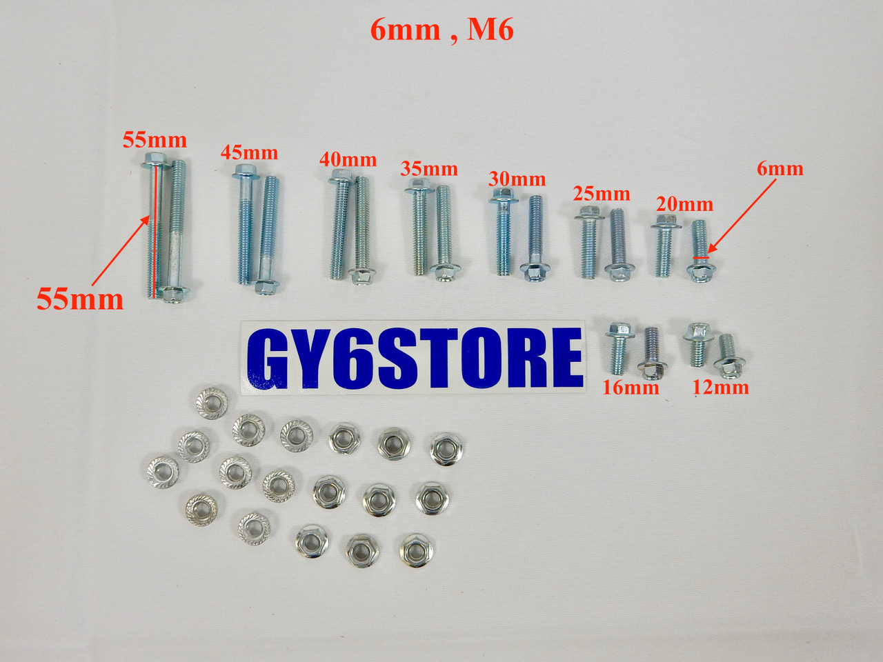 6mm / M6 FLANGE BOLT & NUT SET (36 PIECES)