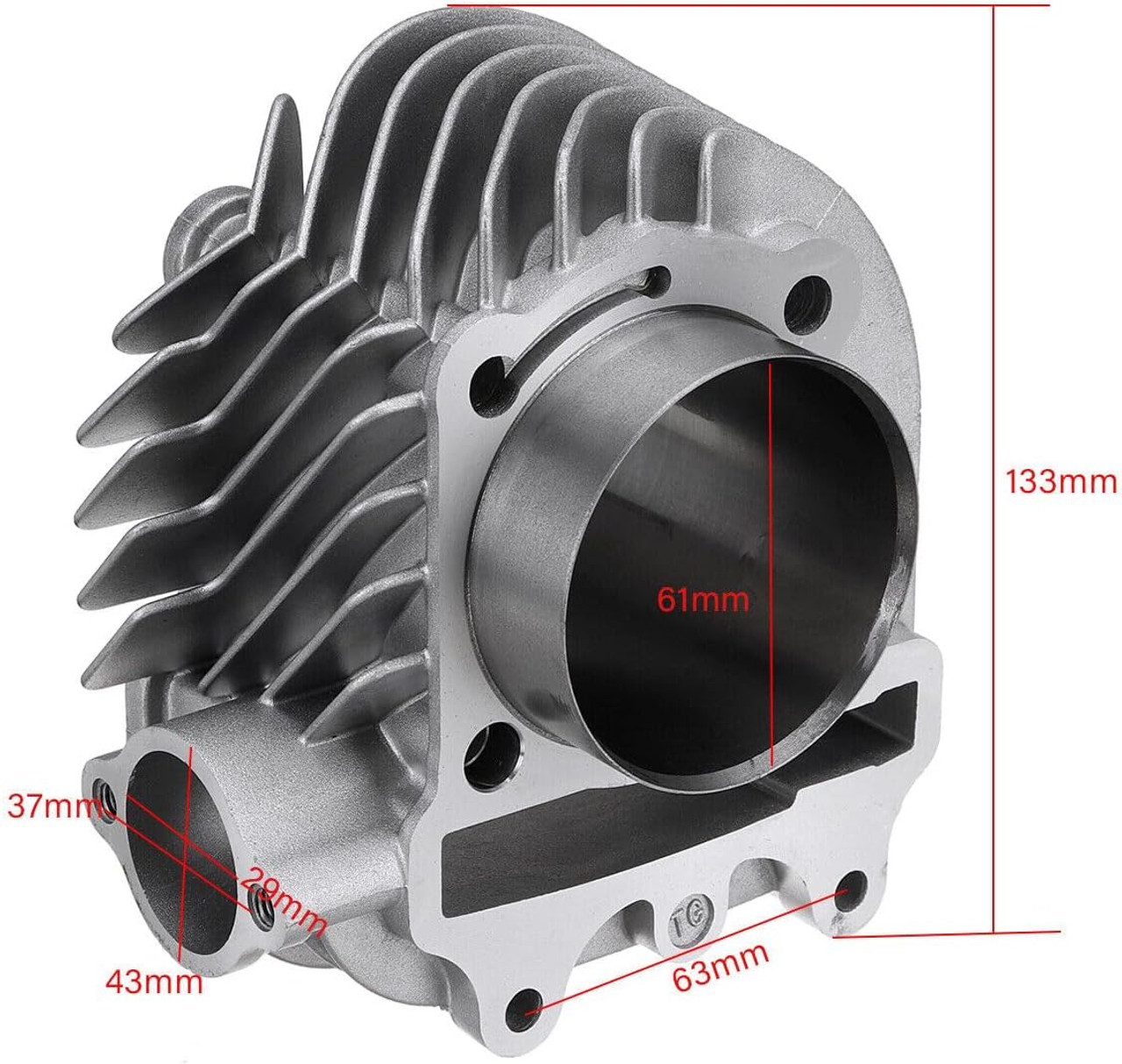 nmk ページ QMK GY6 K-BLOCK CYLINDER 61mm BORE / 57mm STUD SPACING (NOT