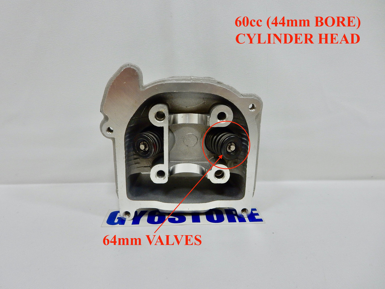 60cc (44mm BORE) CYLINDER HEAD WITH *64mm VALVES* FOR QMB139