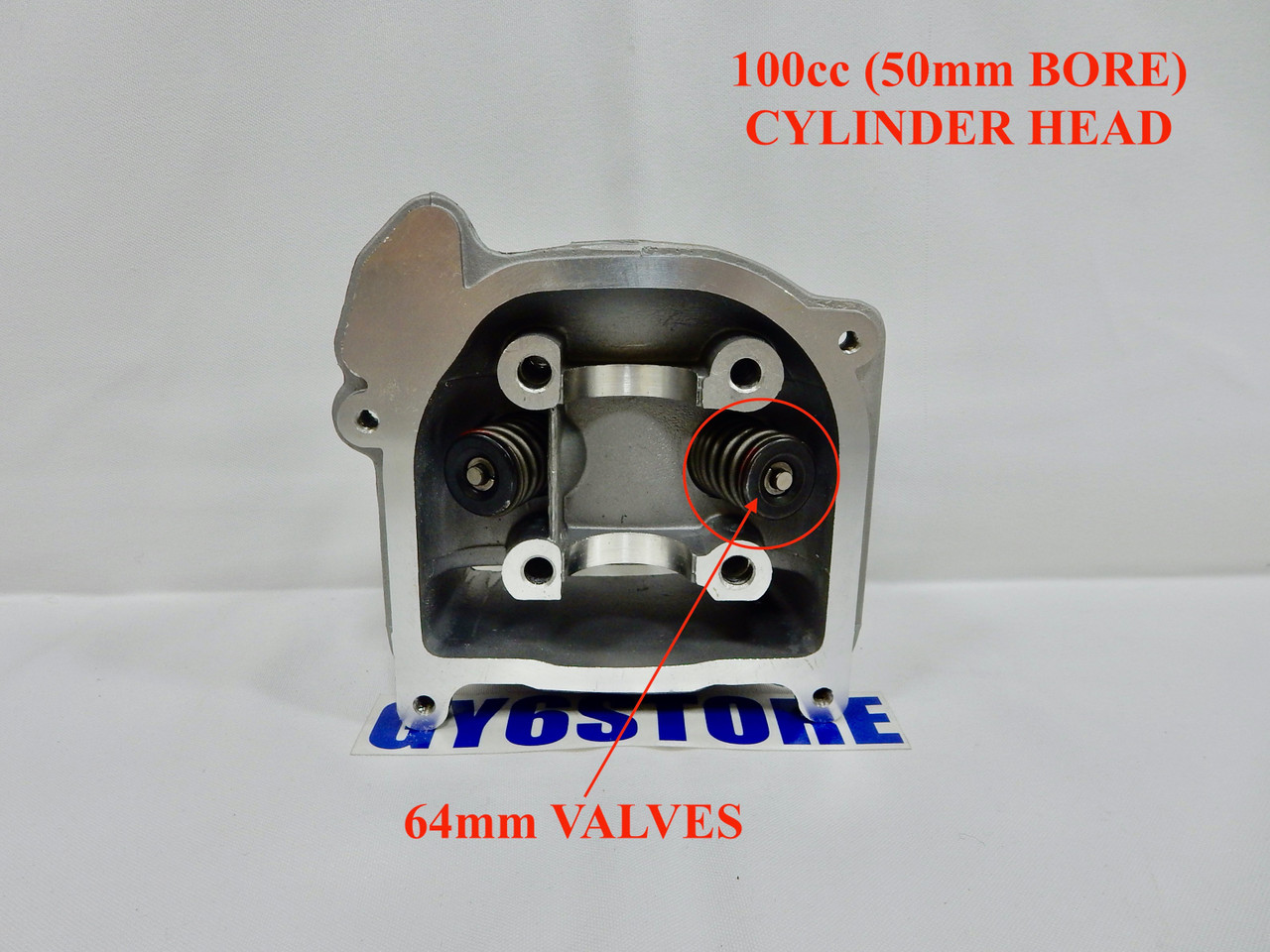 81cc / 100cc (50mm BORE) CYLINDER HEAD *64mm VALVES* FOR QMB139 MOTORS