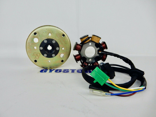 STATOR & FLYWHEEL FOR SCOOTERS WITH 50cc QMB139 (5 PIN 3 PLUGS) *TYPE 2*