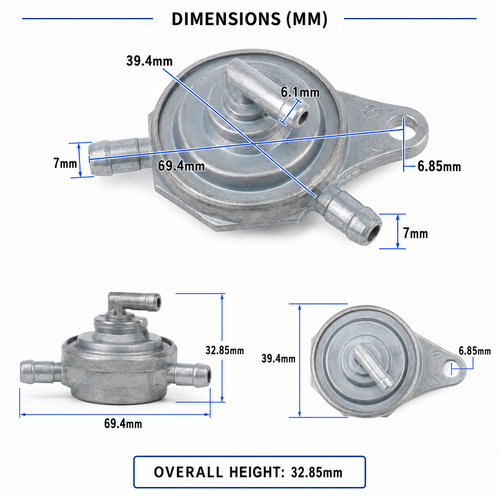 FUEL PUMP VACUUM DIAPHRAGM PETCOCK FOR QMB139 & GY6 SCOOTERS *TYPE 3*