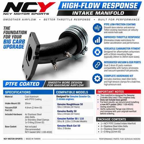 NCY PERFORMANCE INTAKE MANIFOLD: GENUINE ROUGHHOUSE/BUDDY