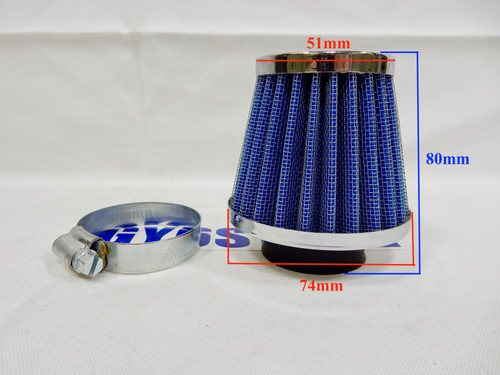 CHROME 38mm AIR FILTER FOR QMB139 (TYPE 2)