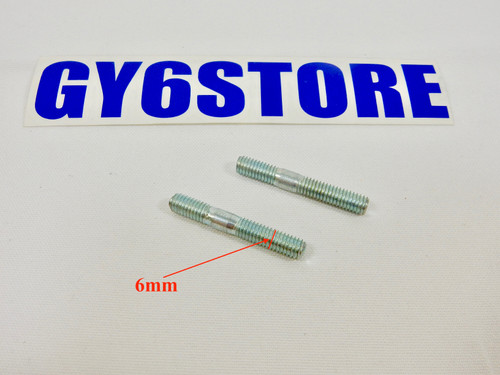 M6 x 40mm EXHAUST STUDS *2 PACK* FOR MOTORS WITH GY6 150cc OR QMB139 50cc MOTORS