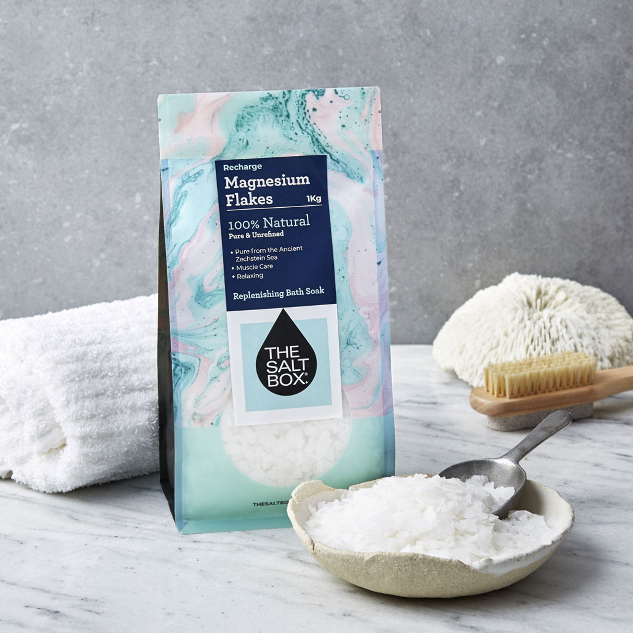 Zechstein Magnesium Chloride Flakes (1kg) The Salt Box