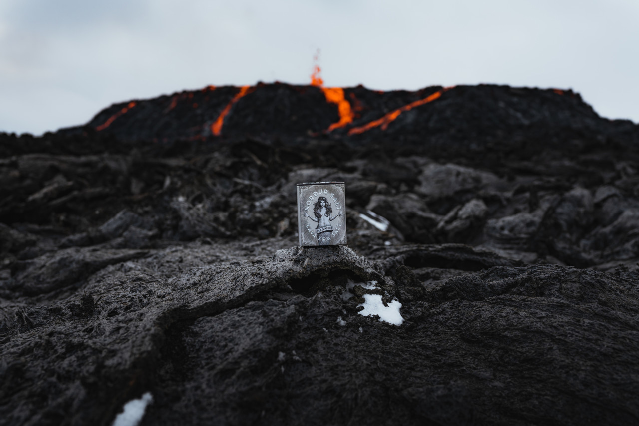 Nordur Arctic Sea Salt Flakes Lava Tin 100g The Salt Box