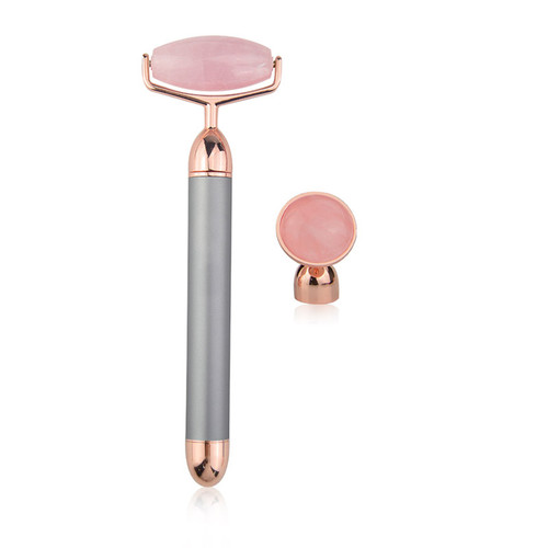 Rose Quartz facial massager with detachable head