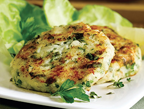 Spring Green Alaska Cod Potato Cakes