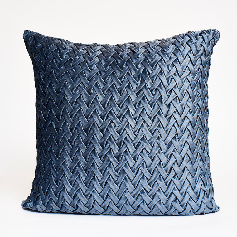 Loose V Style Smocked Velvet Throw Pillow 18x18