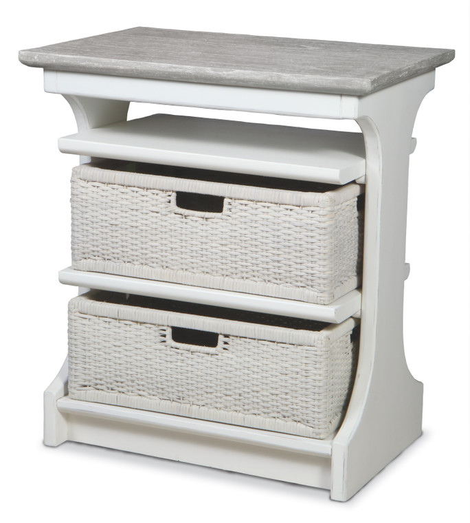 White Base with Riverwash Top with Wide Baskets