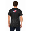 JT Stretchy Soft Paintball T-Shirt Red/Blue/Black back view on model