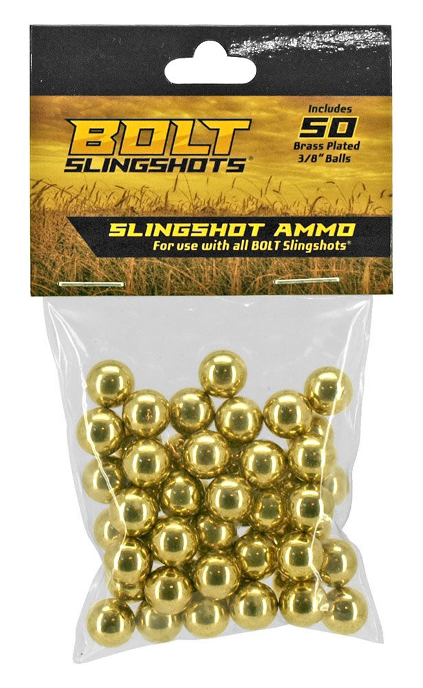 50 Pack 3/8” Brass Plated Slingshot Ammo | Badlands