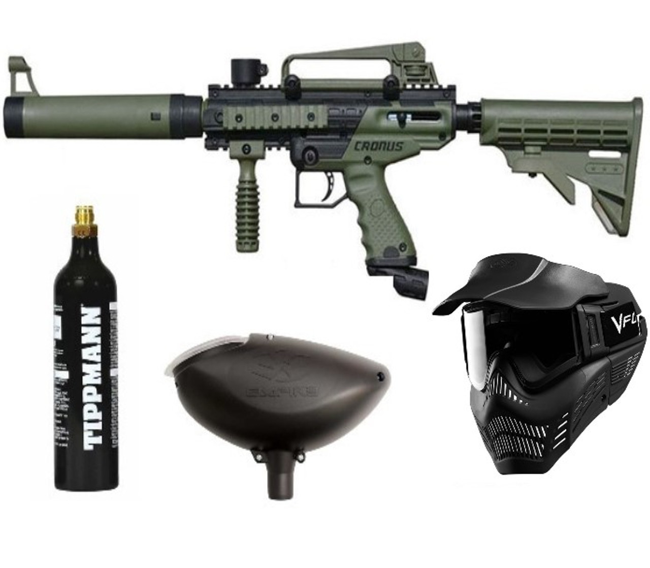  Maddog Tippmann Cronus Tactical Silver CO2 Paintball Gun Marker  Starter Package - Black/Olive : Everything Else