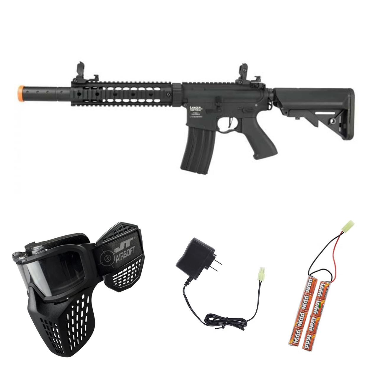 Lancer Tactical M4 Gen 2 SD Airsoft Starter Package – Black