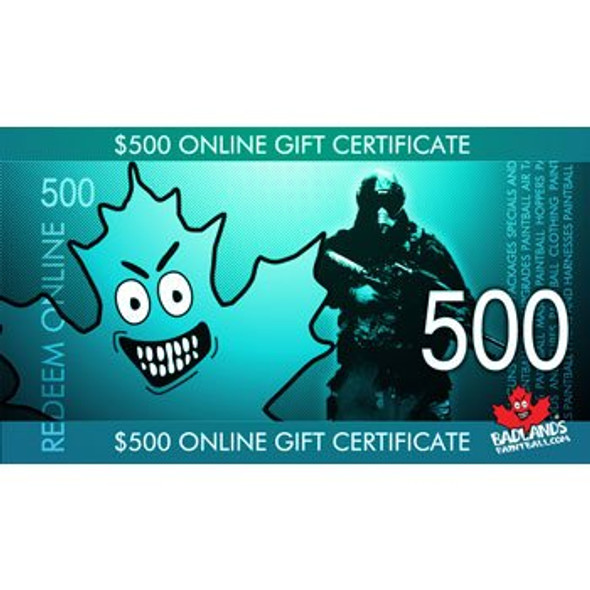 Badlands Online Gift Certificate - $500.00