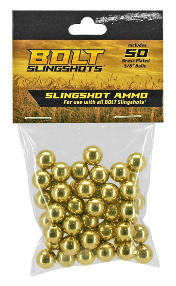 50 Pack 3/8” Brass Plated Slingshot Ammo