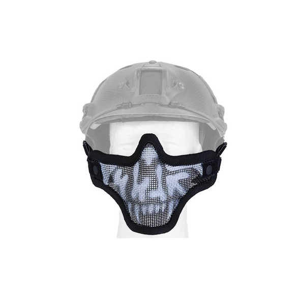 Lancer Tactical Metal Mesh Half-Mask - Skull Helmet Mounted