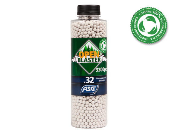 ASG Open Blaster 6mm Airsoft BIO BB .32g 3300ct White as seen on Badlands Paintball Canada