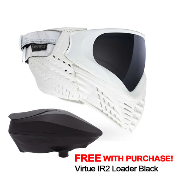 Virtue VIO X6 Paintball Goggle - White Storm with FREE Virtue IR2 Loader Black Promotion