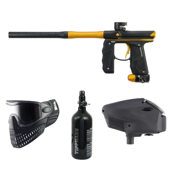 Empire Mini GS Paintball Gun Package Black Gold with Mask Tank and Loader