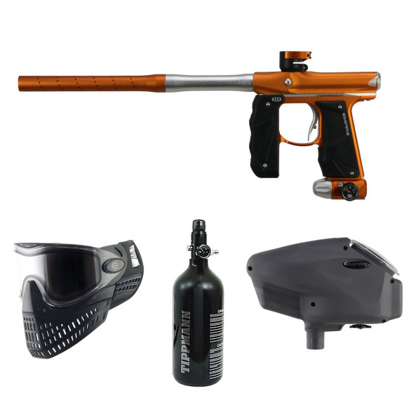 Empire Mini GS Paintball Gun Package Tangerine White with Mask Tank and Loader