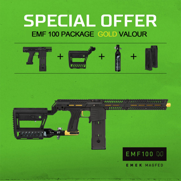 Planet Eclipse EMF100 Gold Valour Paintball Gun Package