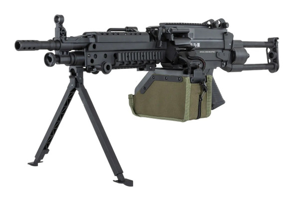 Specna Arms F249 PARA FLEX X-ASR Airsoft Machine Gun Black - angle view