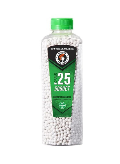 Lancer Tactical Streamline biodegradable 0.25g airsoft BBs white 5050 count